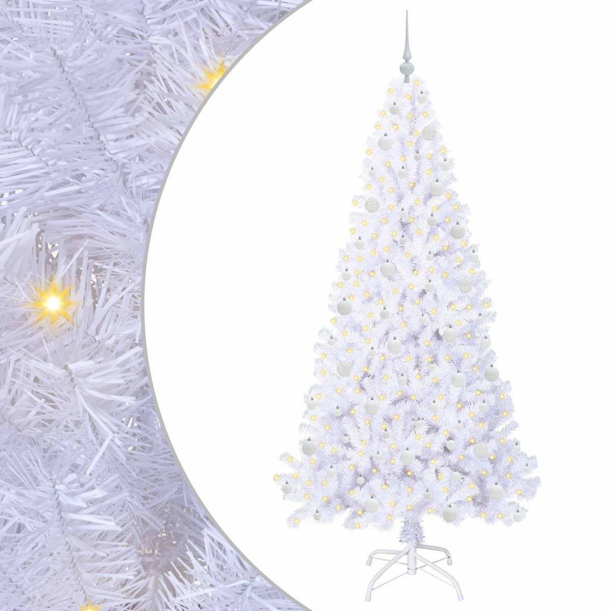 Artificial Christmas Tree with Stand White 210 cm PVC and Steel