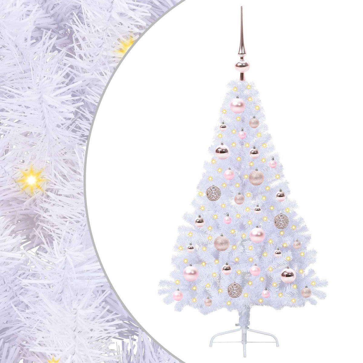 Artificial Christmas Tree with Stand White 120 cm PVC and Steel