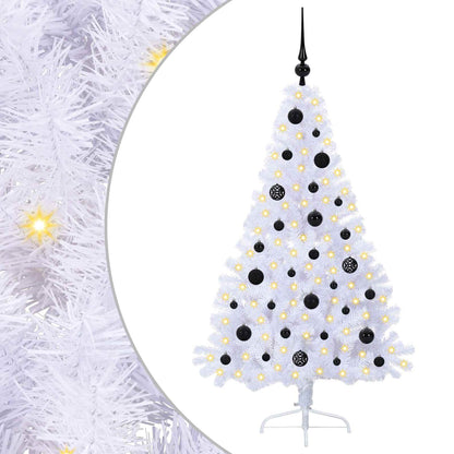 Artificial Christmas Tree with Stand White 150 cm PVC and Steel
