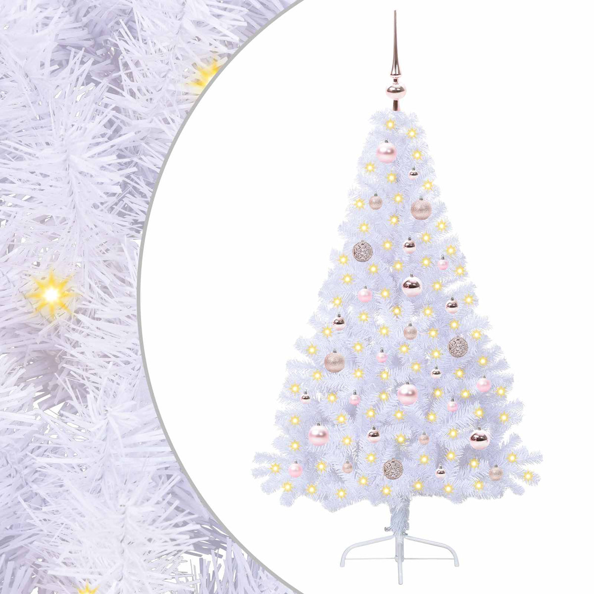 Artificial Christmas Tree with Stand White 150 cm PVC and Steel