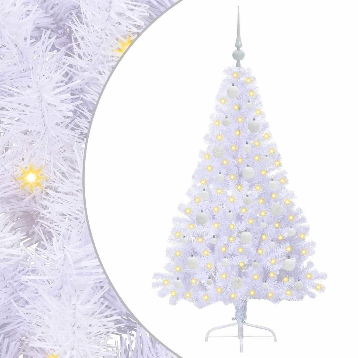 Artificial Christmas Tree with Stand White 150 cm PVC and Steel