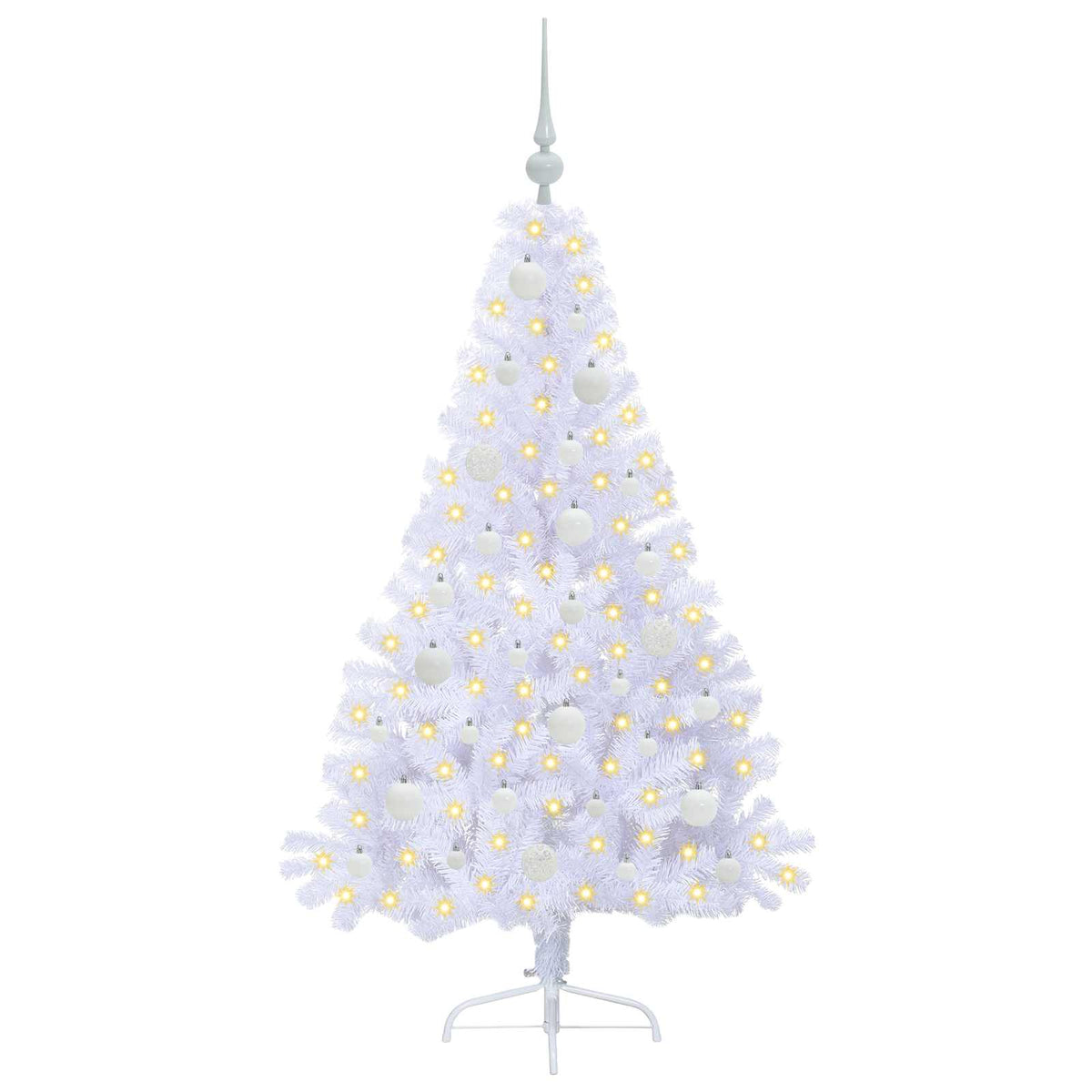 Artificial Christmas Tree with Stand White 150 cm PVC and Steel