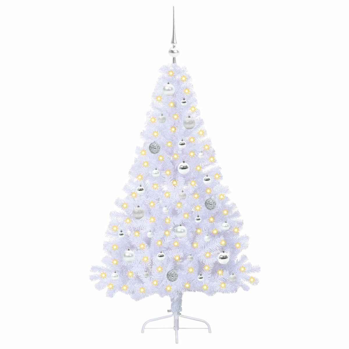 Artificial Christmas Tree with Stand White 150 cm PVC and Steel