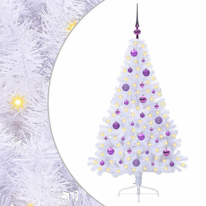 Artificial Christmas Tree with Stand White 150 cm PVC and Steel