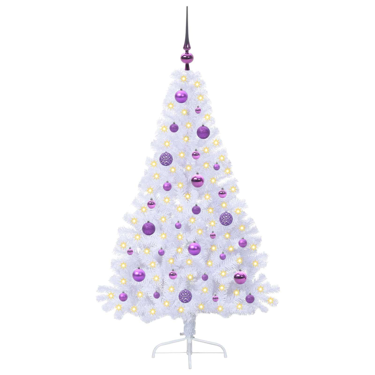Artificial Christmas Tree with Stand White 150 cm PVC and Steel