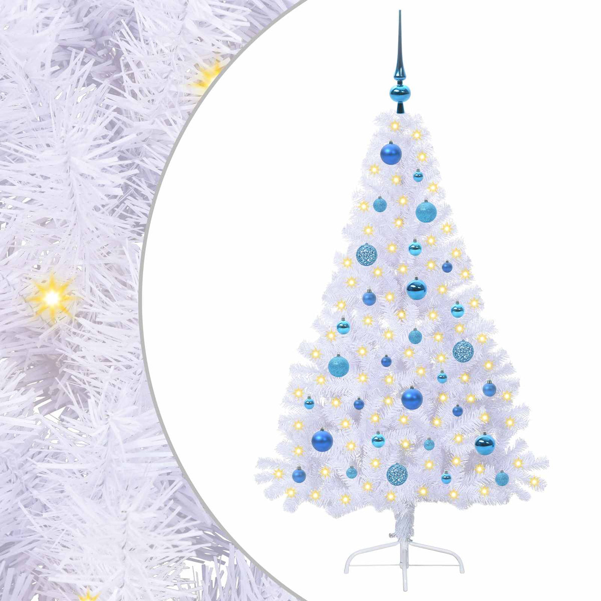 Artificial Christmas Tree with Stand White 150 cm PVC and Steel