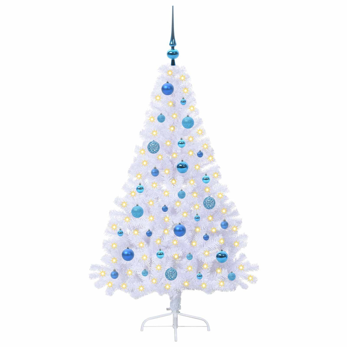 Artificial Christmas Tree with Stand White 150 cm PVC and Steel