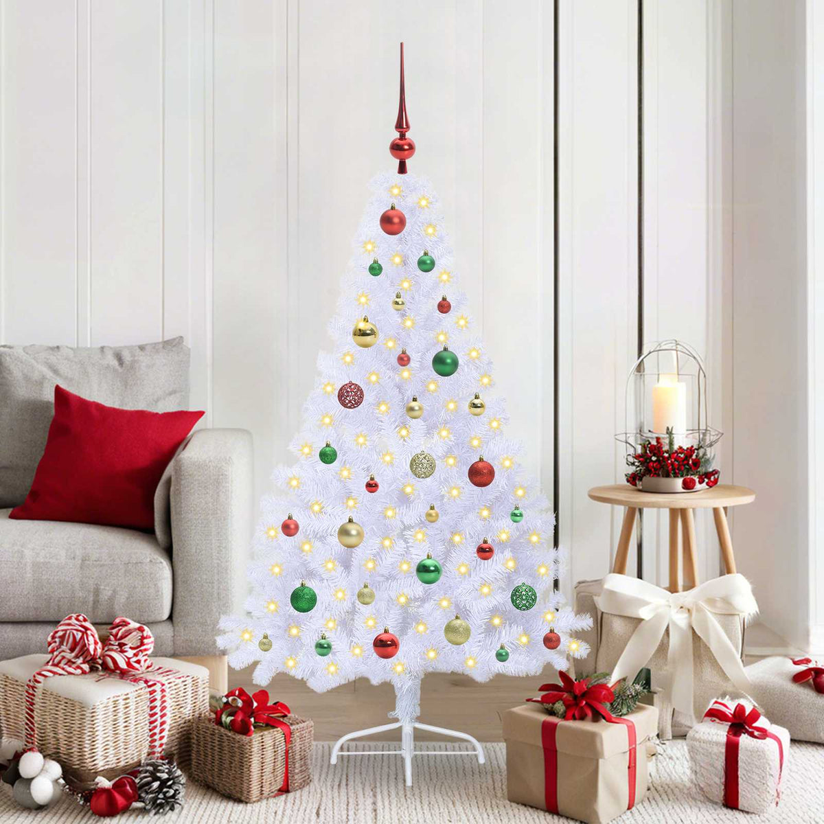 Artificial Christmas Tree with Stand White 150 cm PVC and Steel