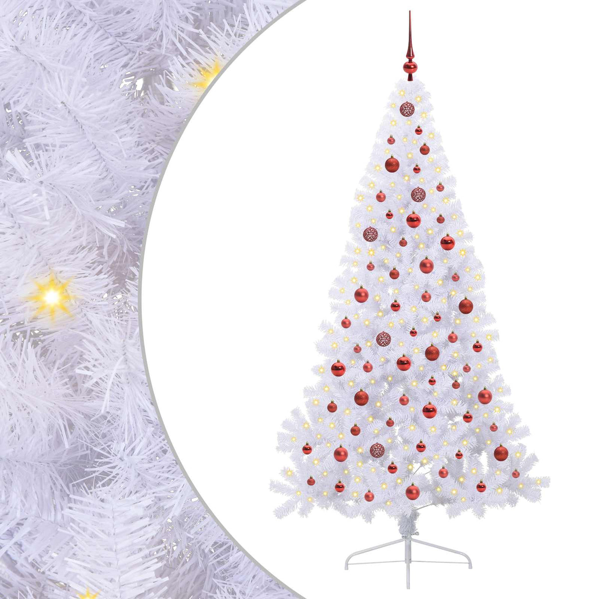 Artificial Christmas Tree with Stand White 210 cm PVC and Steel