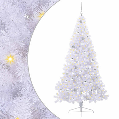 Artificial Christmas Tree with Stand White 210 cm PVC and Steel