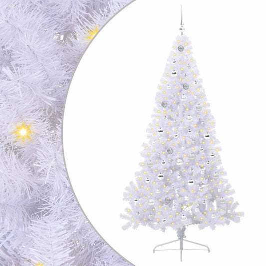 Artificial Christmas Tree with Stand White 210 cm PVC and Steel