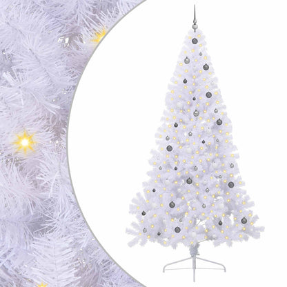 Artificial Christmas Tree White 240 cm PVC and Steel