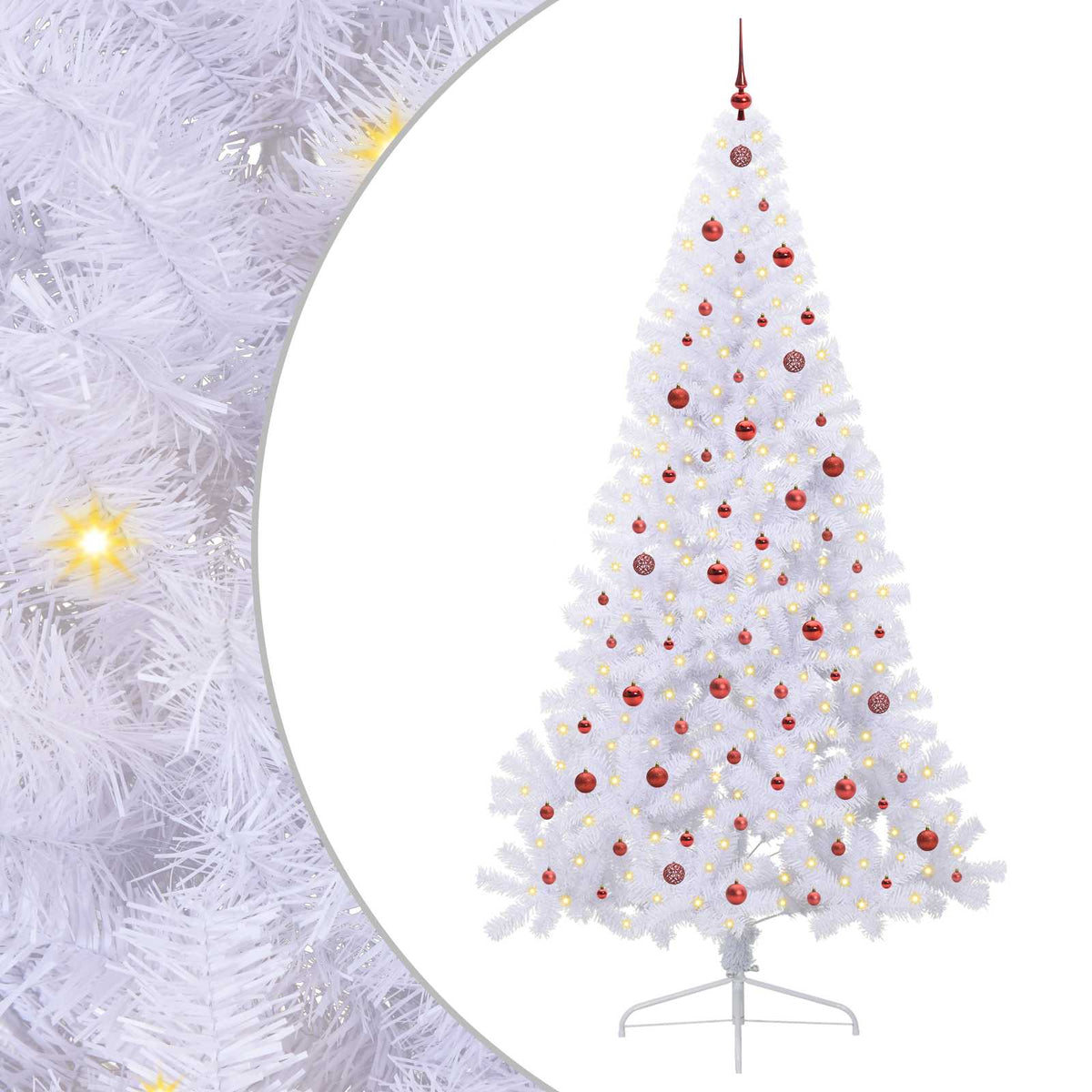 Artificial Christmas Tree White 240 cm PVC and Steel