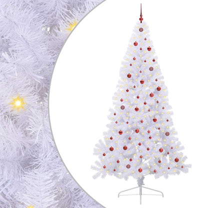 Artificial Christmas Tree White 240 cm PVC and Steel