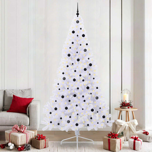 Artificial Christmas Tree White 240 cm PVC and Steel