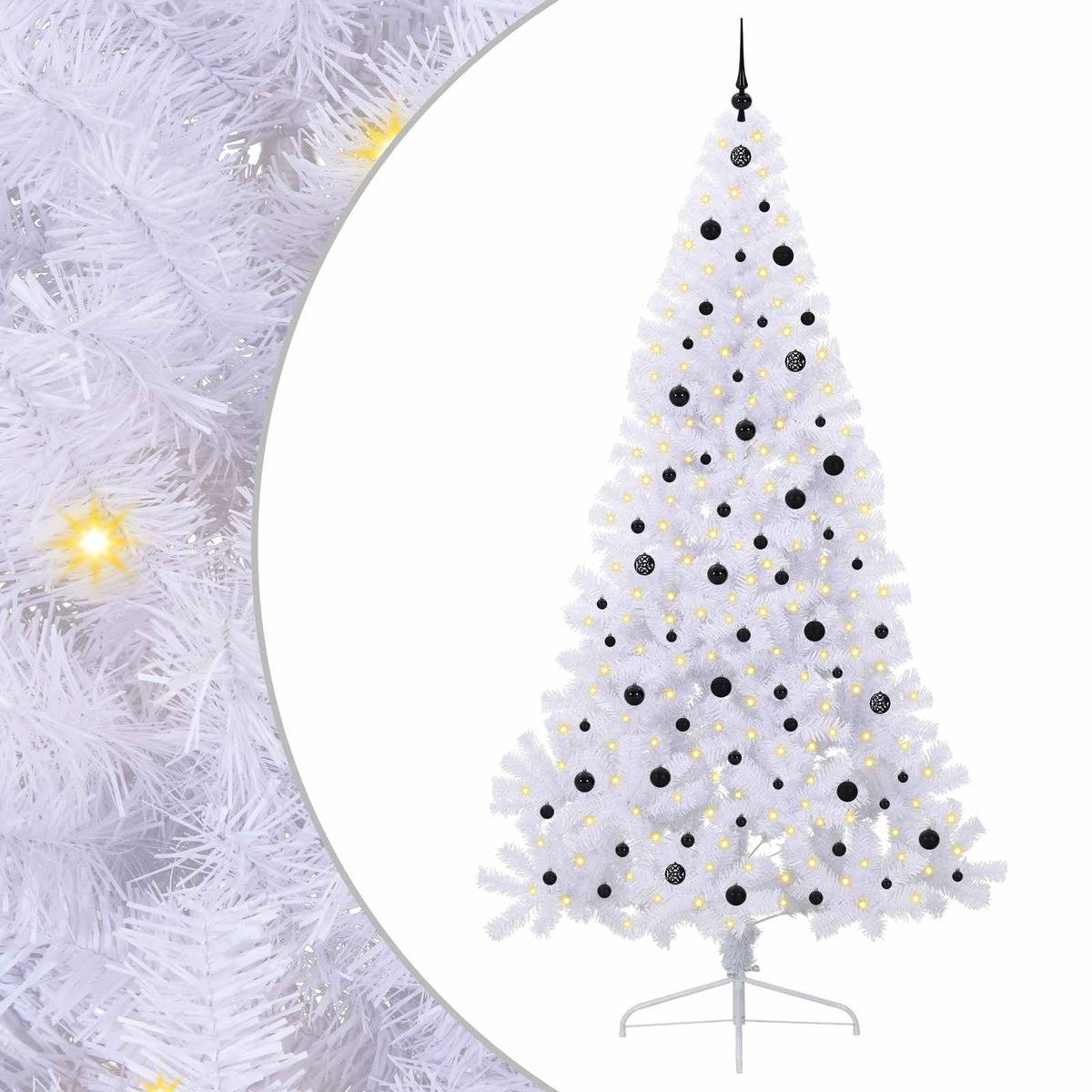 Artificial Christmas Tree White 240 cm PVC and Steel