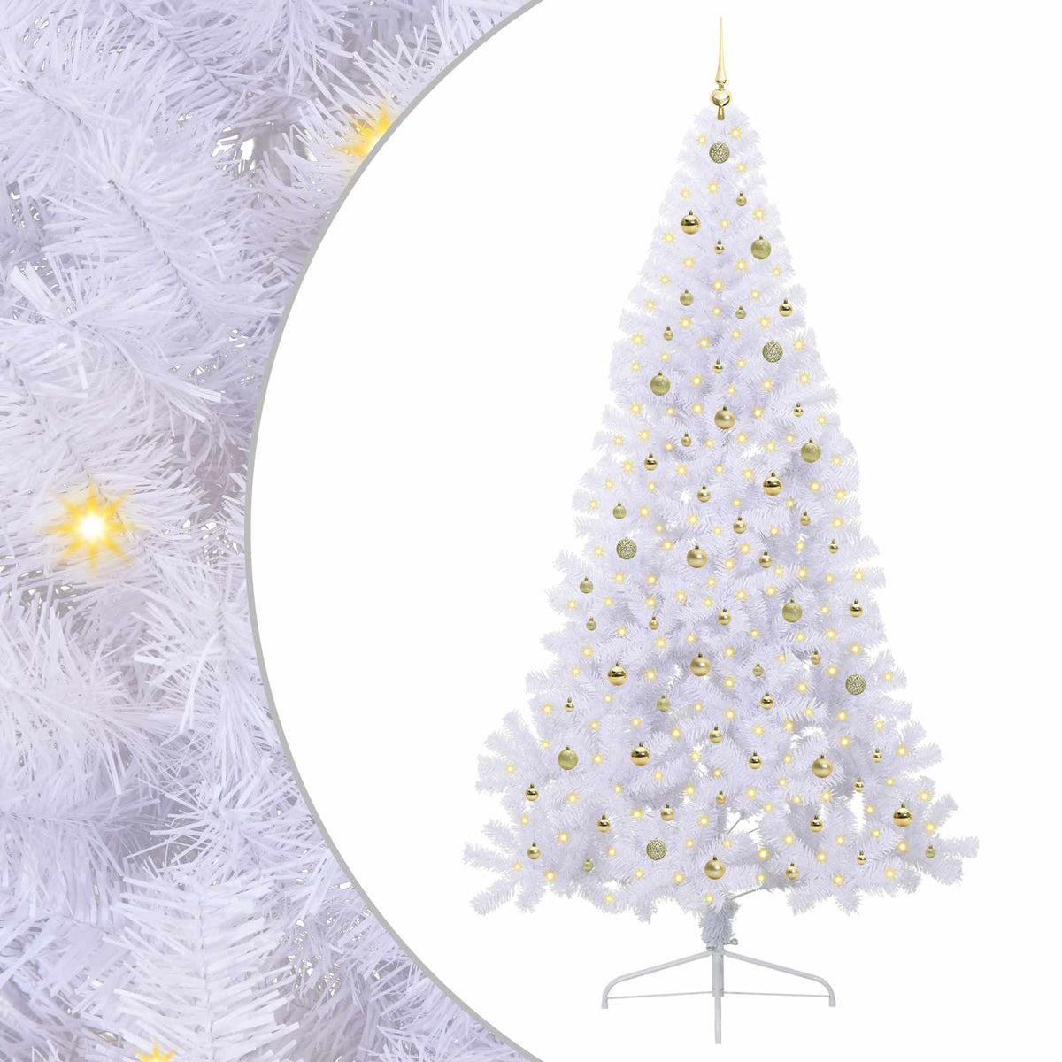 Artificial Christmas Tree White 240 cm PVC and Steel