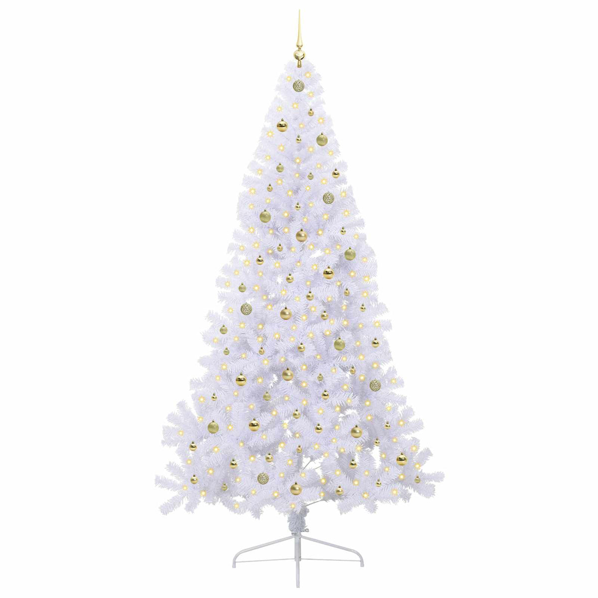 Artificial Christmas Tree White 240 cm PVC and Steel