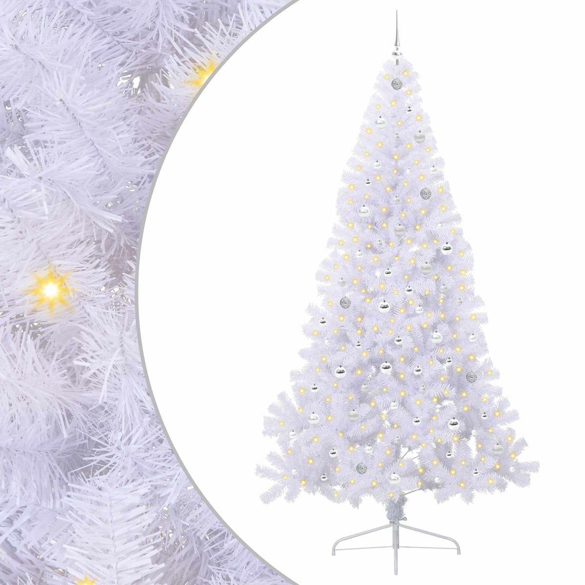 Artificial Christmas Tree White 240 cm PVC and Steel