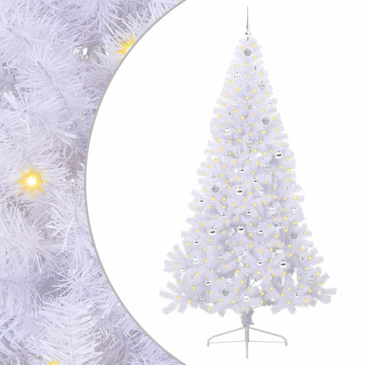 Artificial Christmas Tree White 240 cm PVC and Steel