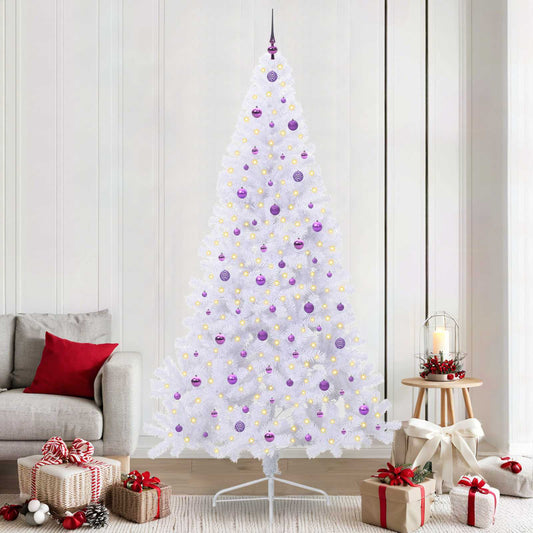 Artificial Christmas Tree White 240 cm PVC and Steel