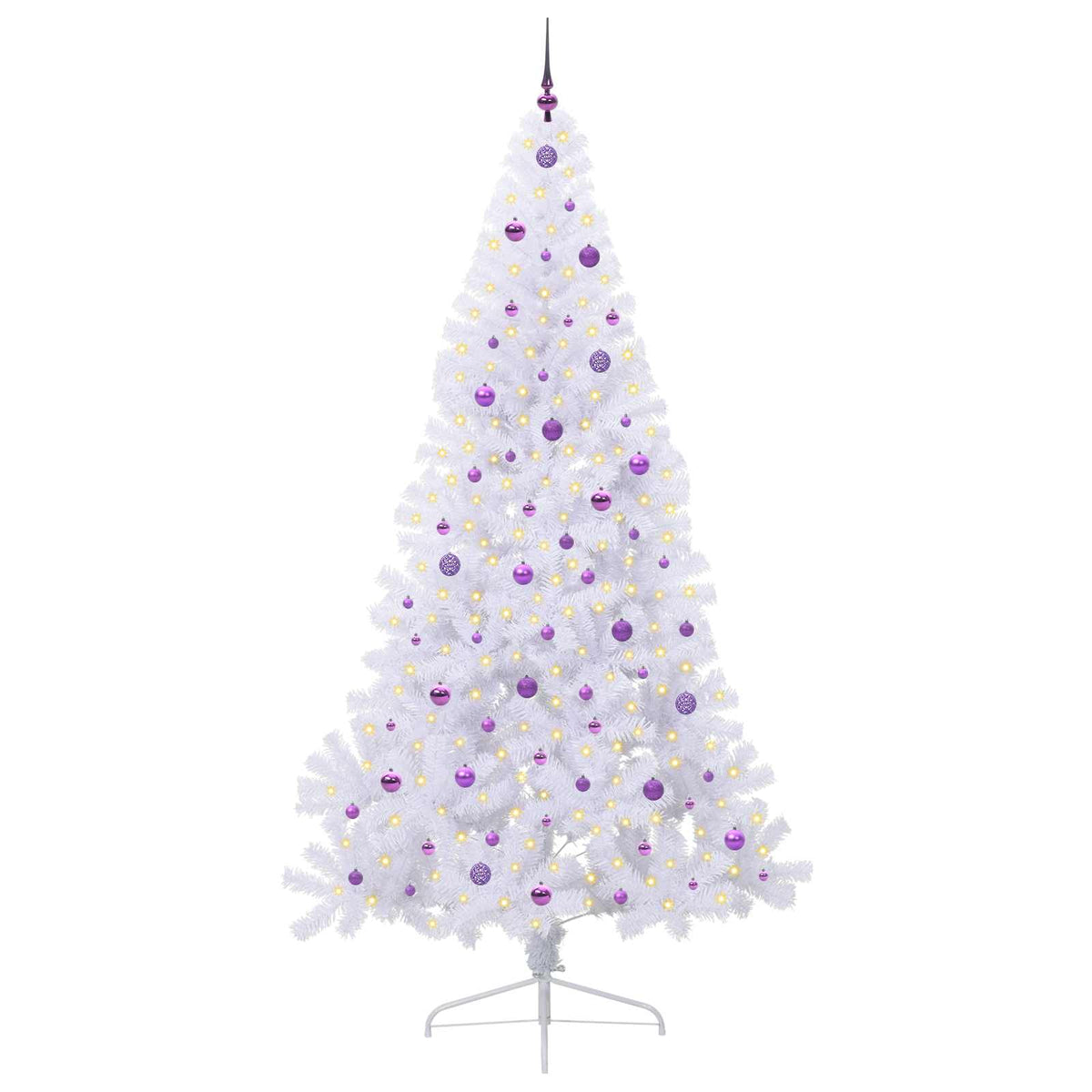 Artificial Christmas Tree White 240 cm PVC and Steel