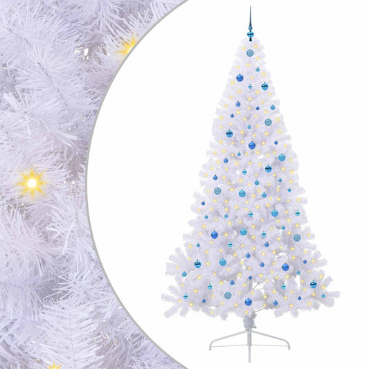 Artificial Christmas Tree White 240 cm PVC and Steel