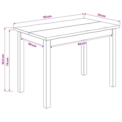 Dining Table EKAI White 112 x 70 x 76.5 cm Solid Pine Wood