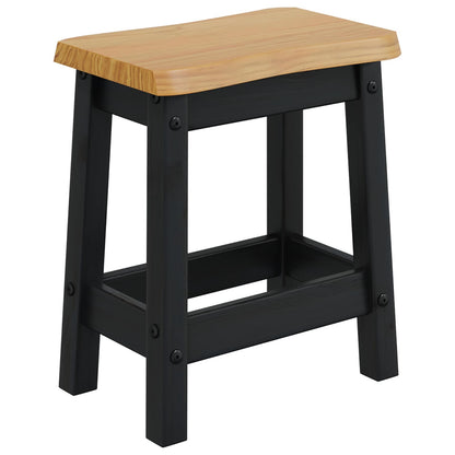 Bar Stool EKAI 2 pcs Black 40 x 29 x 45.5 cm Solid Pine Wood
