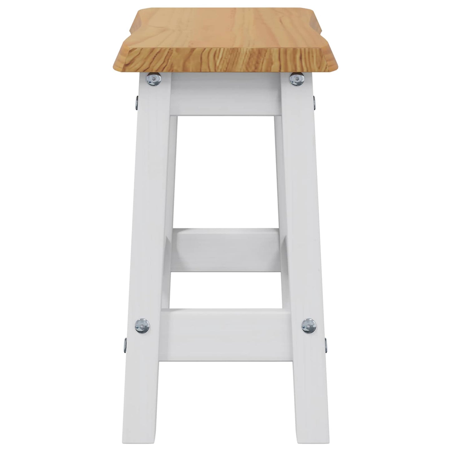 Bar Stool EKAI 2 pcs White 40 x 29 x 45.5 cm Solid Pine Wood