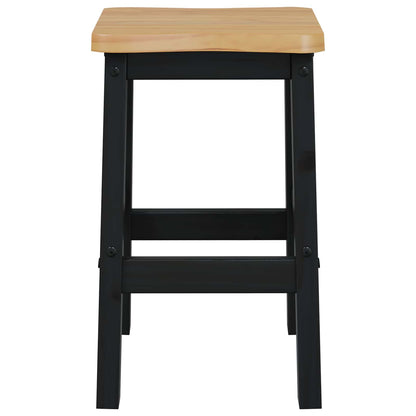 High Bar Stool EKAI 2 pcs Black 40 x 29 x 63 cm Solid Pine Wood