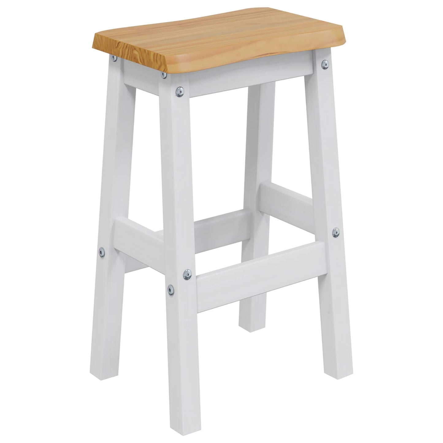 High Bar Stool EKAI 2 pcs White 40 x 29 x 63 cm Solid Pine Wood