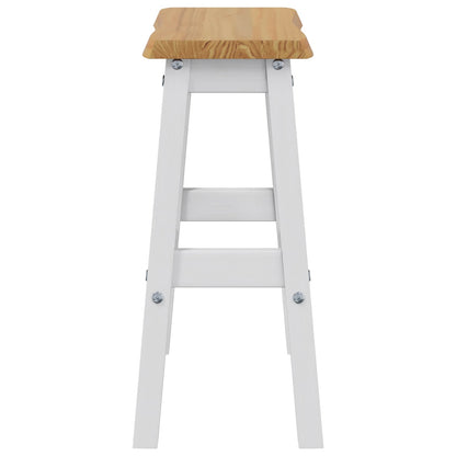 High Bar Stool EKAI 2 pcs White 40 x 29 x 63 cm Solid Pine Wood