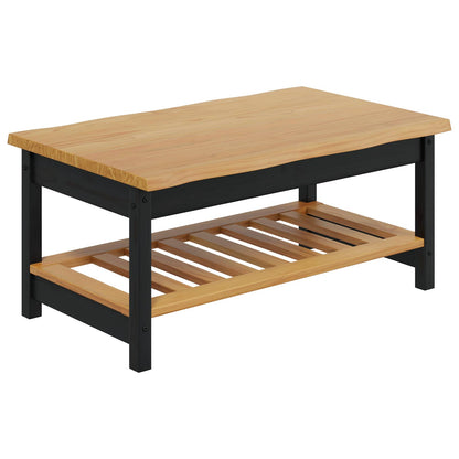 Coffee Table EKAI Black 100 x 60 x 45.5 cm Solid Pine Wood