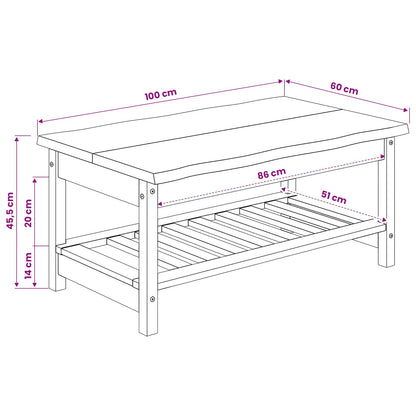 Coffee Table EKAI Black 100 x 60 x 45.5 cm Solid Pine Wood
