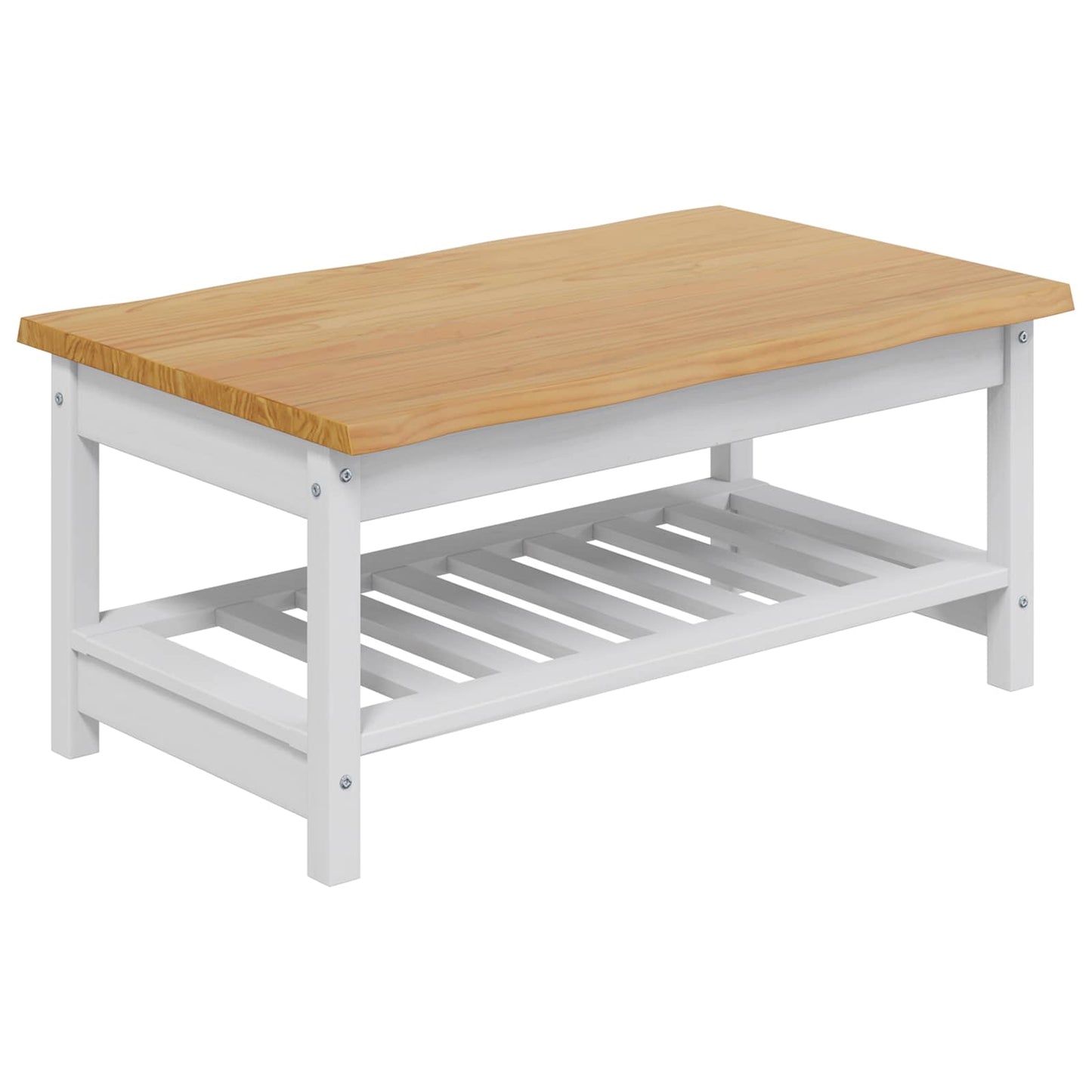 Coffee Table EKAI White 100 x 60 x 45.5 cm Solid Pine Wood