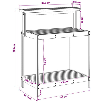 Outdoor Potting Bench 86.5 x 48.5 x 106 cm Solid Acacia Wood