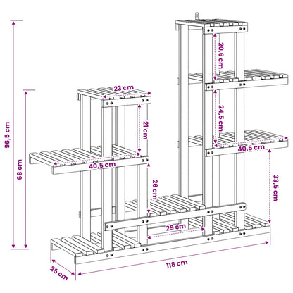 Plant Stand Natural 118 x 25 x 96.5 cm Solid Acacia Wood