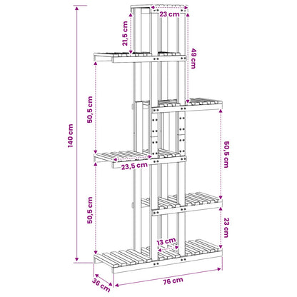 Plant Stand Natural 68 x 23.5 x 140 cm Solid Acacia Wood