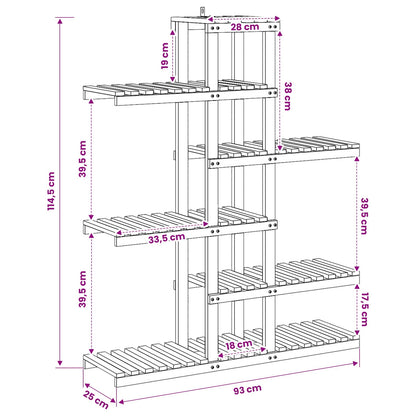 Plant Stand Natural 93 x 25 x 114.5 cm Solid Acacia Wood