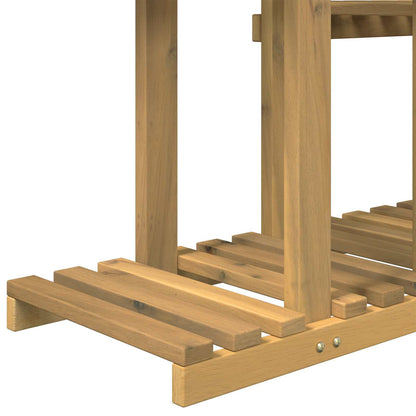 Plant Stand White 123 x 25 x 114.5 cm Solid Acacia Wood