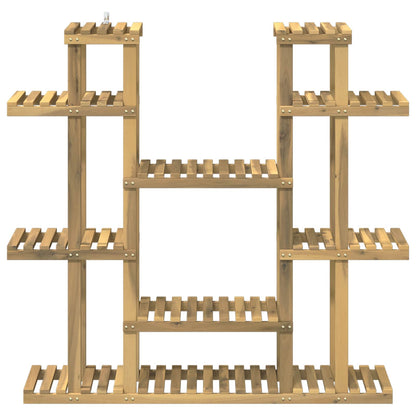 Plant Stand White 123 x 25 x 114.5 cm Solid Acacia Wood