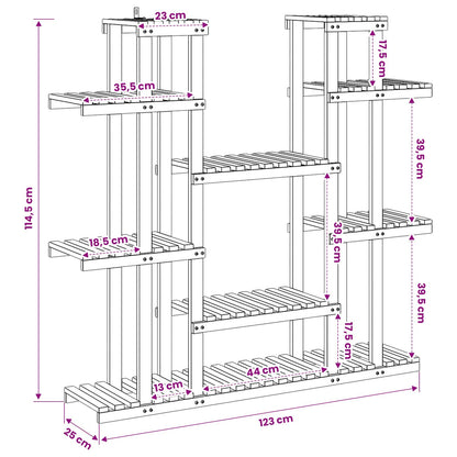 Plant Stand White 123 x 25 x 114.5 cm Solid Acacia Wood