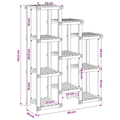 Plant Stand White 85 x 30 x 114.5 cm Solid Acacia Wood