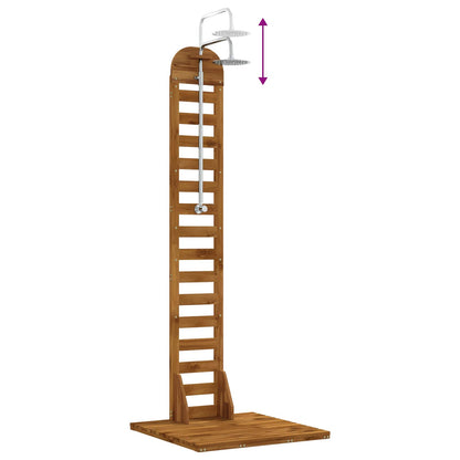 Outdoor Shower 225 cm Solid Acacia Wood and Stainless Steel