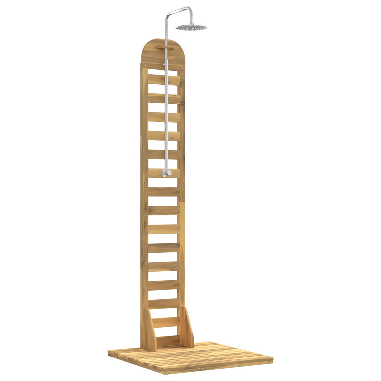 Outdoor Shower 225 cm Solid Acacia Wood and Stainless Steel