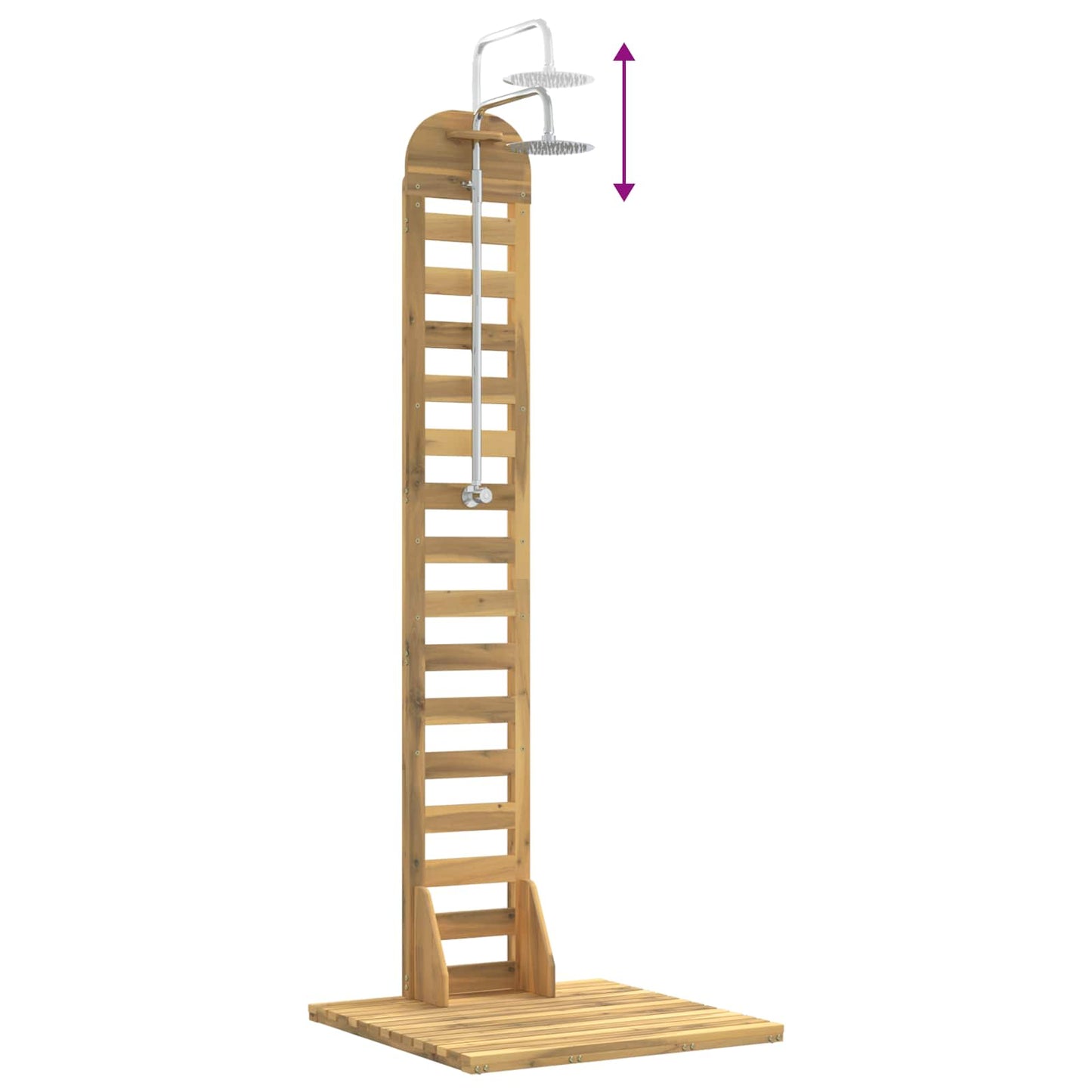 Outdoor Shower 225 cm Solid Acacia Wood and Stainless Steel