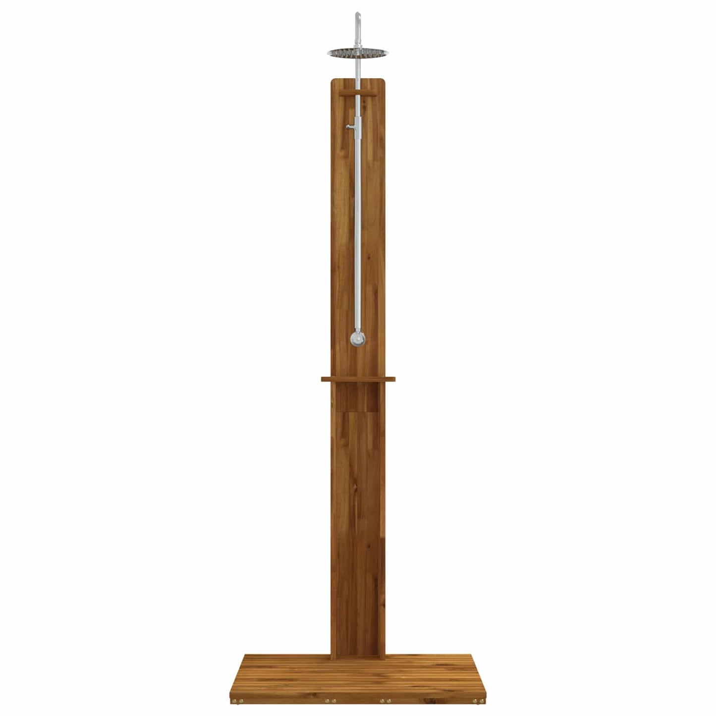 Outdoor Shower 217 cm Solid Acacia Wood and Stainless Steel