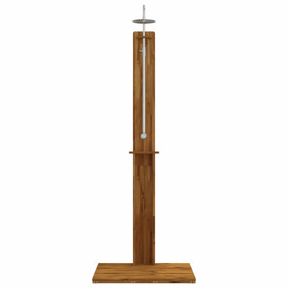Outdoor Shower 217 cm Solid Acacia Wood and Stainless Steel