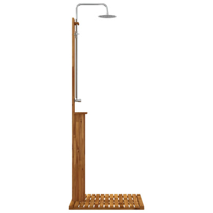 Outdoor Shower 217 cm Solid Acacia Wood and Stainless Steel